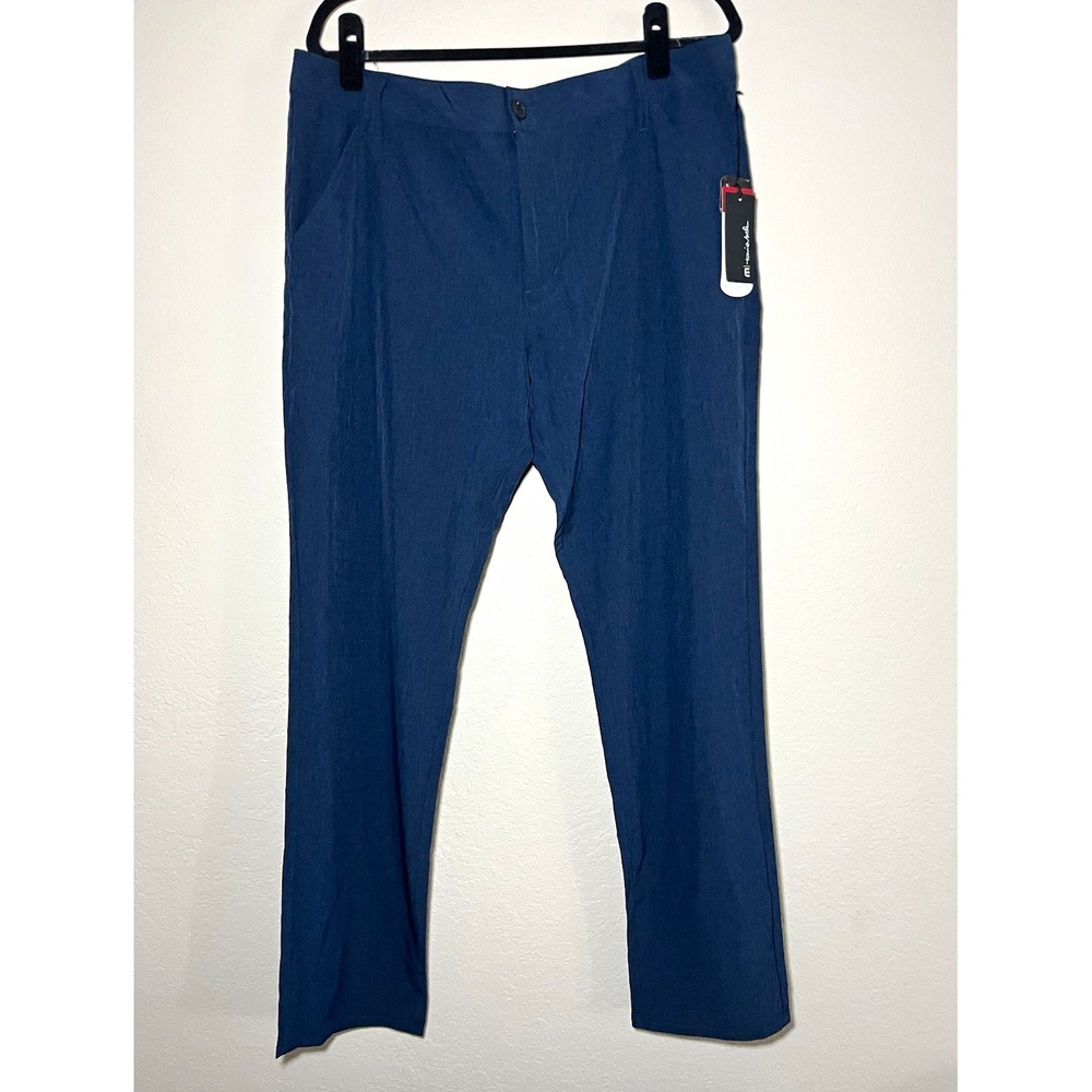 TravisMathew Men's Golf Khaki Pants Blue 36 Stretch Flat Front Pockets